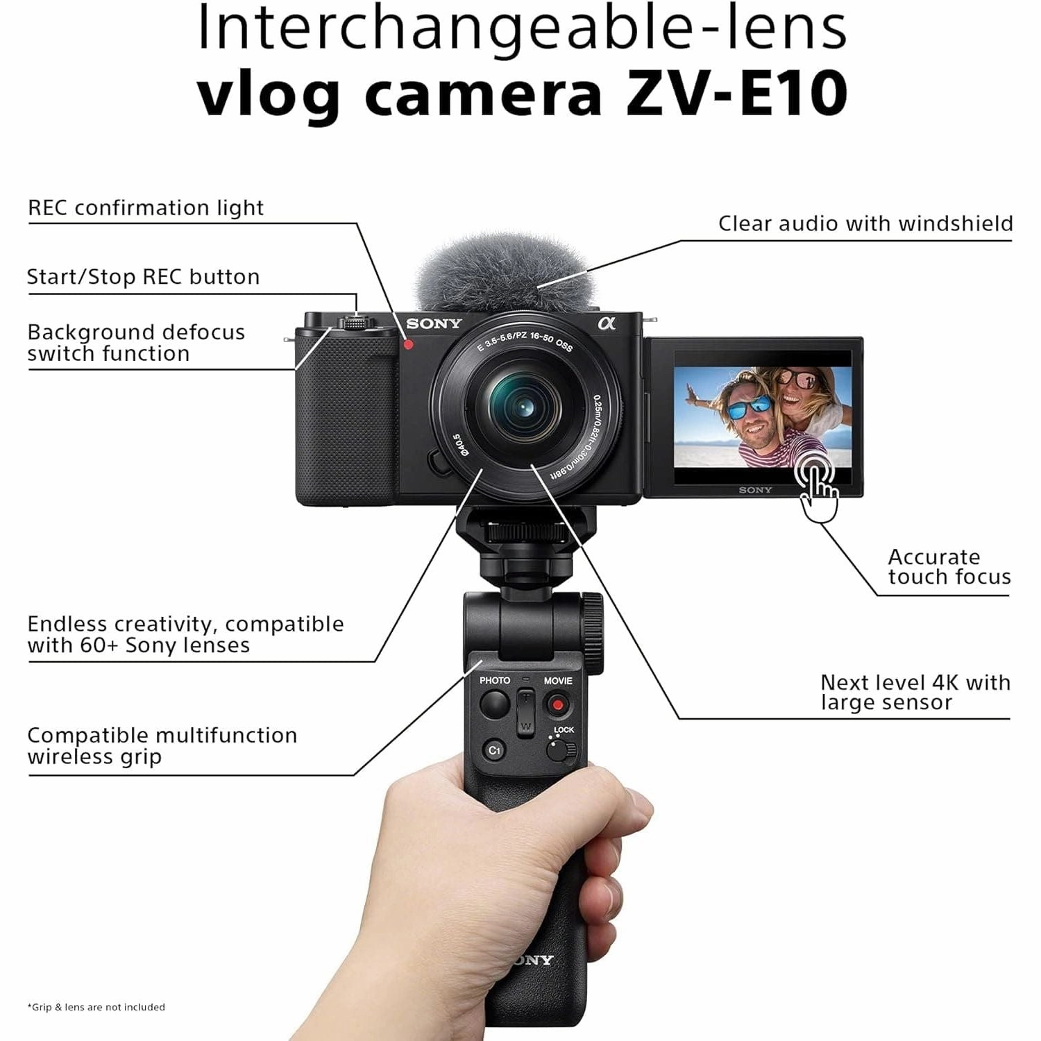 Sony Alpha ZV-E10L | APS-C Mirrorless interchangable-lens vlog camera with 16-50 mm