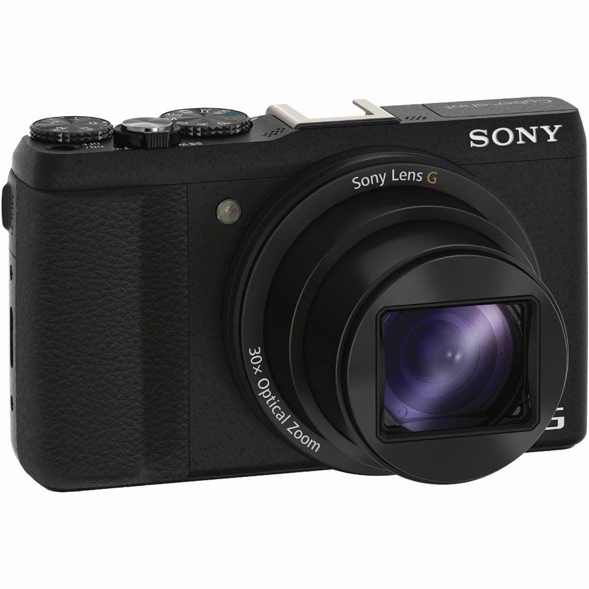 Sony DSCHX60 Digital Compact Travel Camera, 20.4MP, 30x Optical Zoom, Wi-Fi, NFC - Black