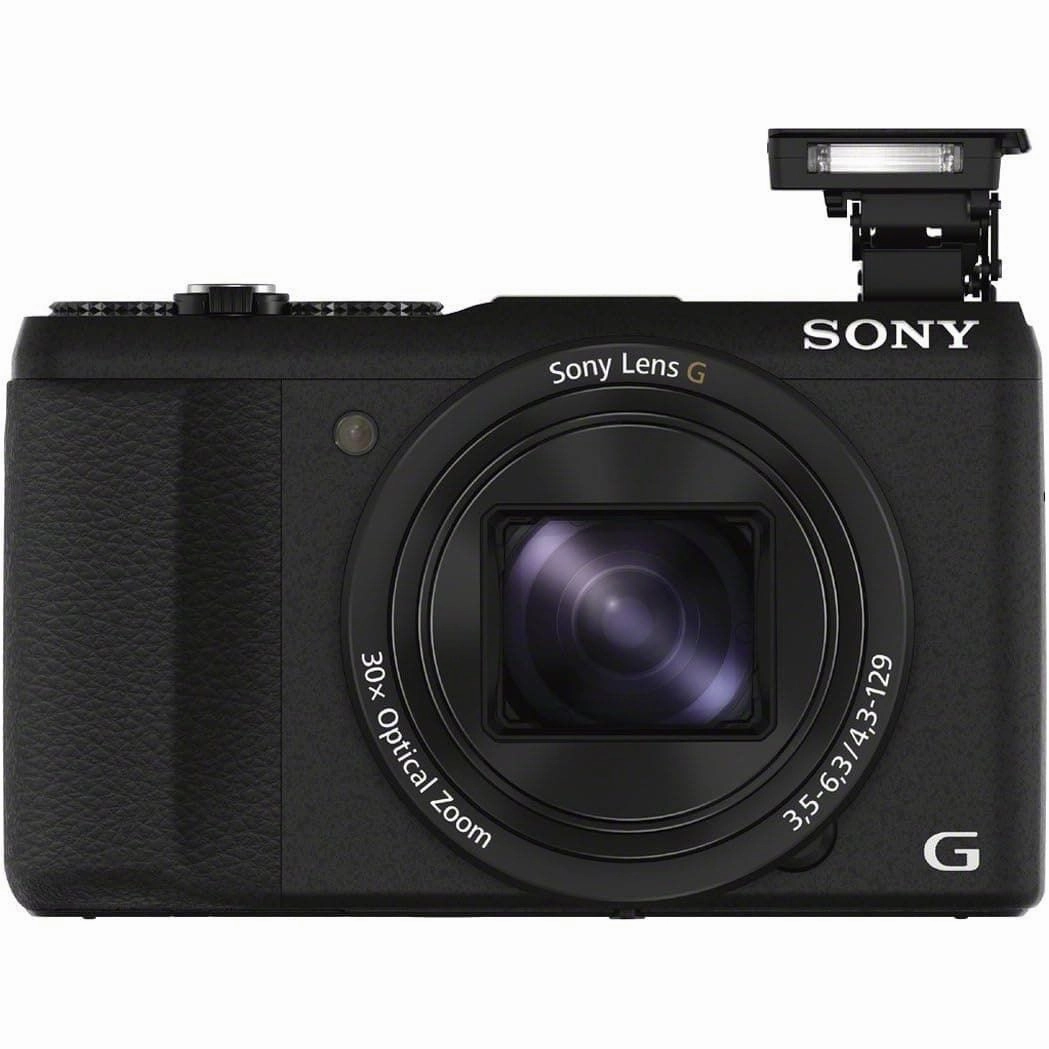 Sony DSCHX60 Digital Compact Travel Camera, 20.4MP, 30x Optical Zoom, Wi-Fi, NFC - Black