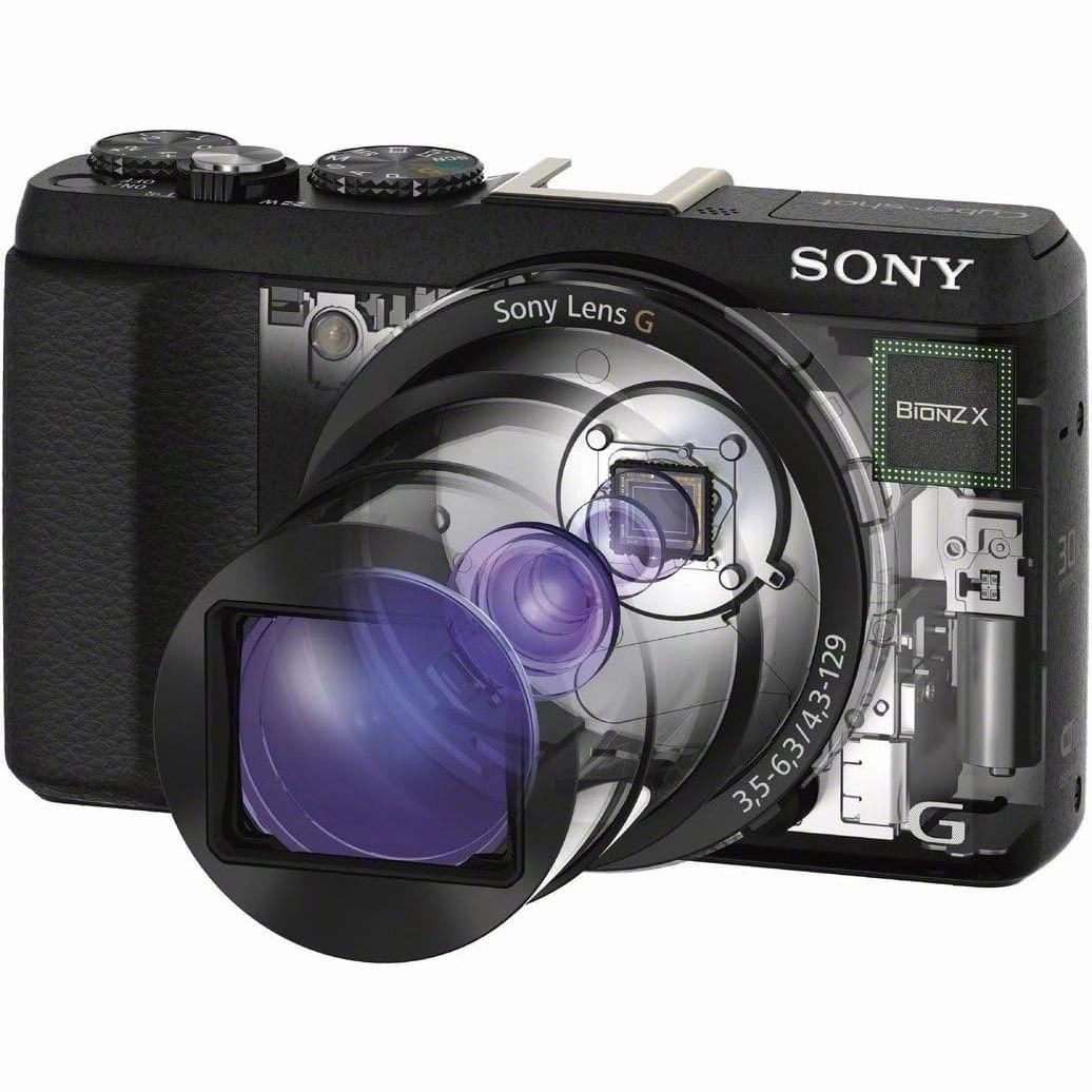 Sony DSCHX60 Digital Compact Travel Camera, 20.4MP, 30x Optical Zoom, Wi-Fi, NFC - Black