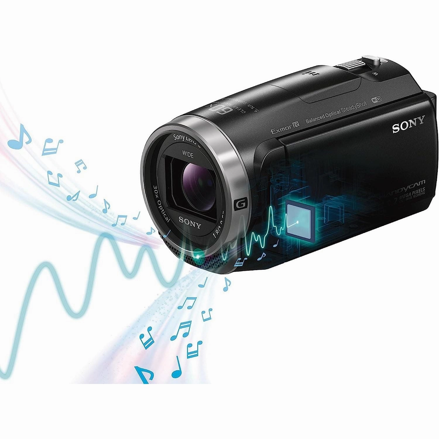 Sony HDR-CX625 Full HD Compact Camcorder (5-Axis Balanced Optical SteadyShot, 30x Optical Zoom, Wi-Fi and NFC) - Black