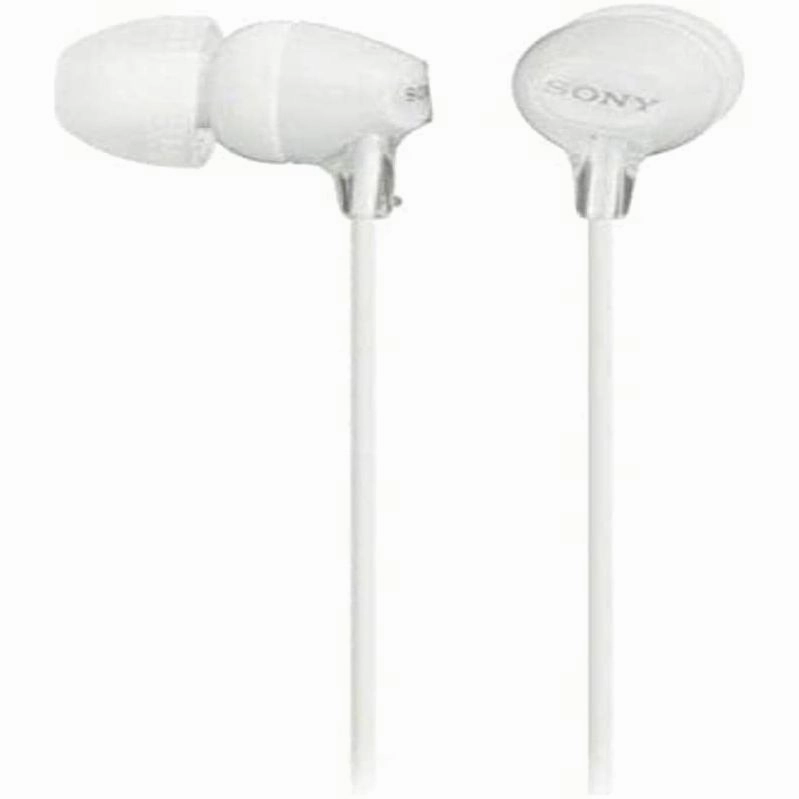 Sony MDR-EX15LP In-Ear Headphones - White earbuds and headphones, true wireless earbuds, noise cancelling earbuds