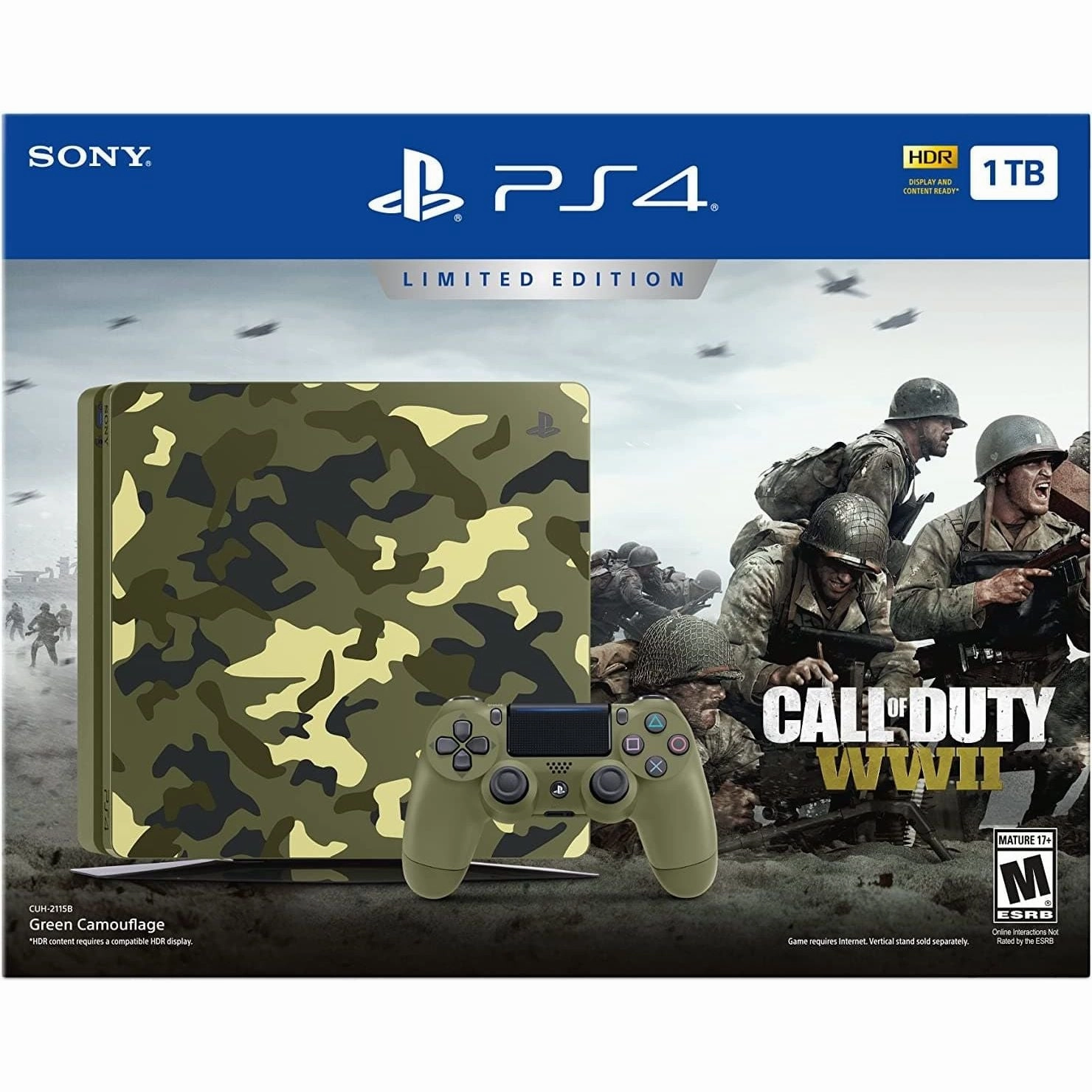 Sony PlayStation 4 Slim 1TB Limited Edition Console - Green camouflage