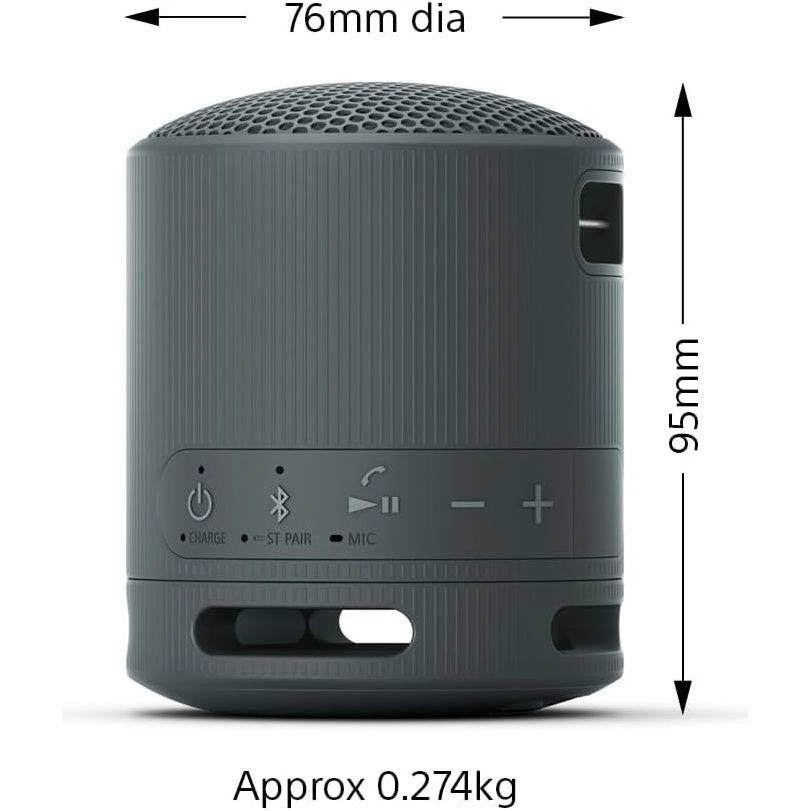 Sony SRS-XB100 Wireless Bluetooth, Portable, Lightweight, Compact, Outdoor, Travel Speaker- Black