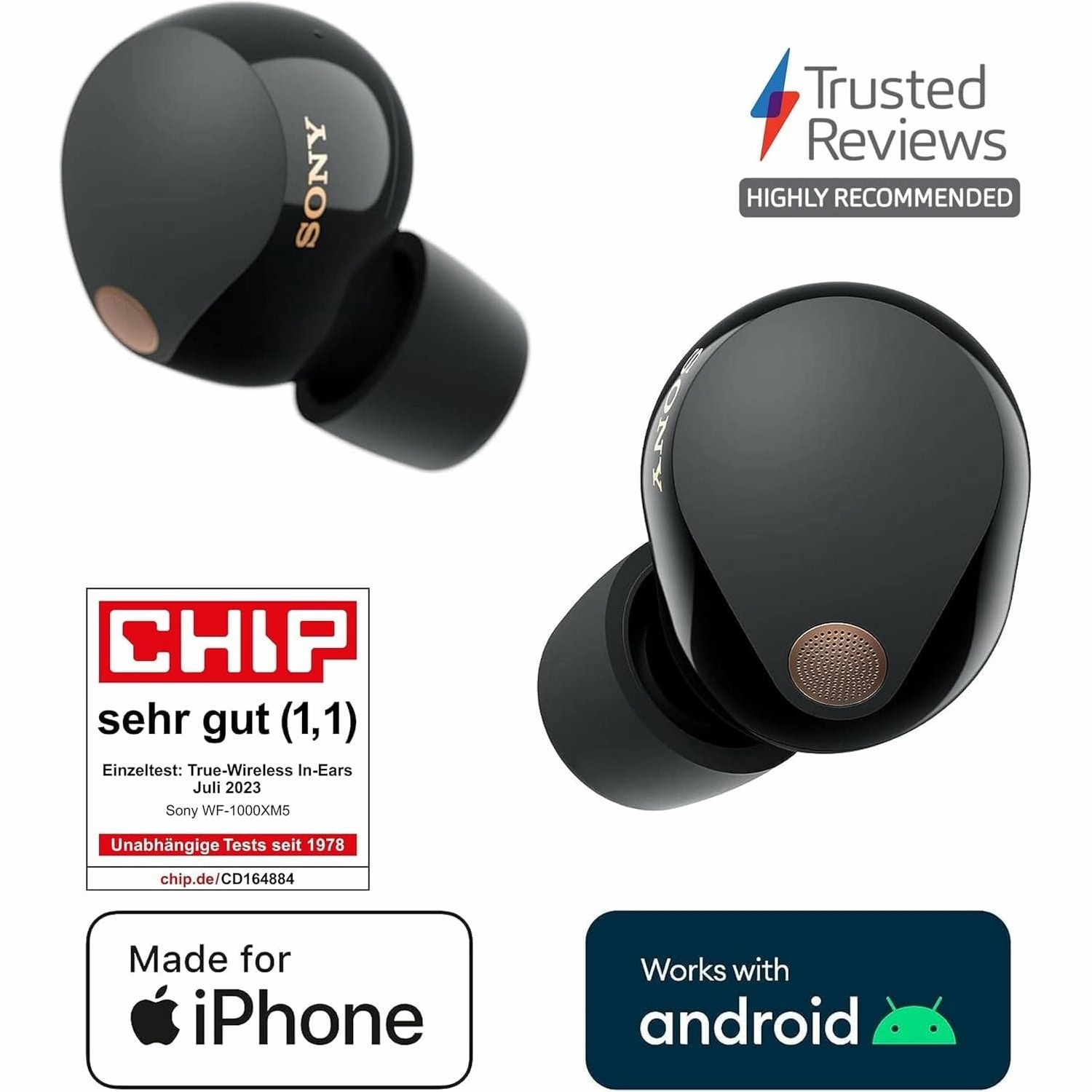 Sony WF1000XM5 ANC In-Ear True Wireless Earbuds - Black