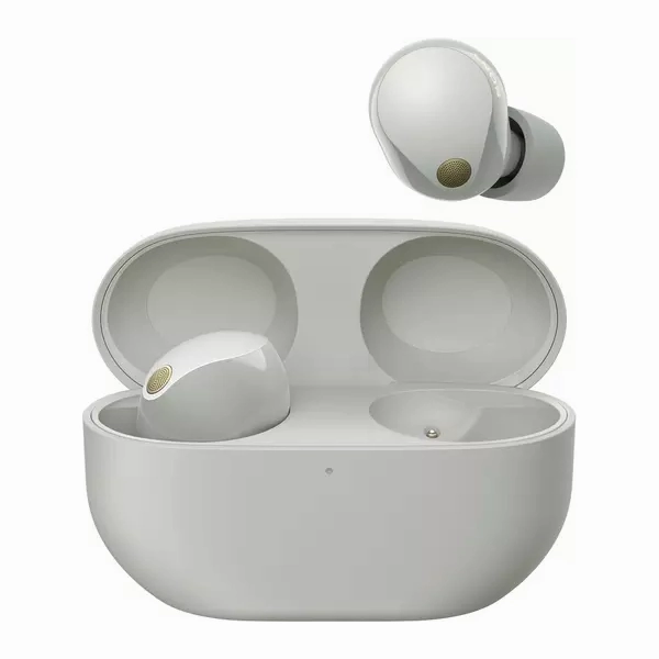 Sony WF-1000XM5 Wireless Noise Cancelling Earbuds  Bluetooth, Mic, 24H Battery, Quick Charge, IPX4 - Silver earbuds and headphones, true wireless earbuds, noise cancelling earbuds