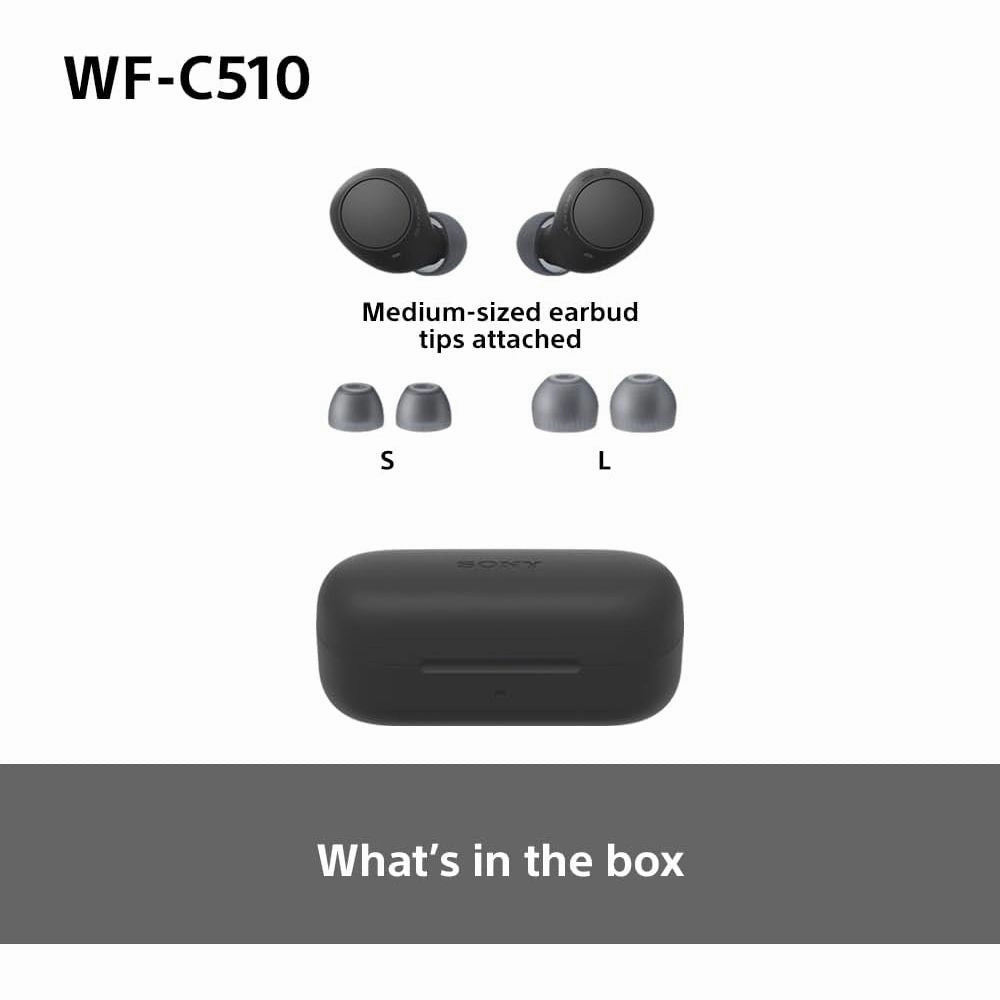 Sony WF-C510 Truly Wireless Earbuds Compact Lightweight and Versatile - Black