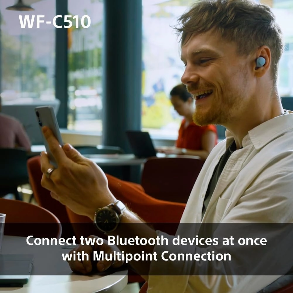 Sony WF-C510 Truly Wireless Earbuds  Lightweight Bluetooth In-Ear Headphones with Multipoint Connection, Ambient Sound, IPX4, Spotify Tap, Quick Charge, 22-Hour Battery, iOS & Android Compatible (Black)