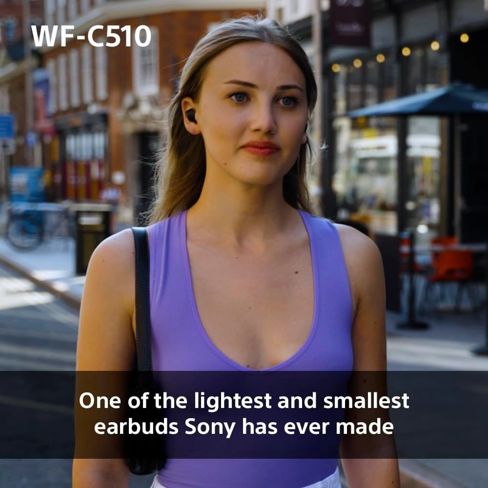 Sony WF-C510 Truly Wireless Earbuds  Lightweight Bluetooth In-Ear Headphones with Multipoint Connection, Ambient Sound, IPX4, Spotify Tap, Quick Charge, 22-Hour Battery, iOS & Android Compatible (Black)