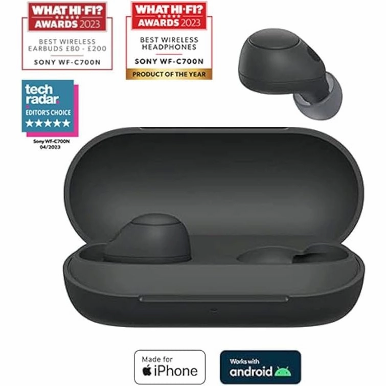 Sony WF-C700N Wireless, Bluetooth, Noise Cancelling Earbuds - Black
