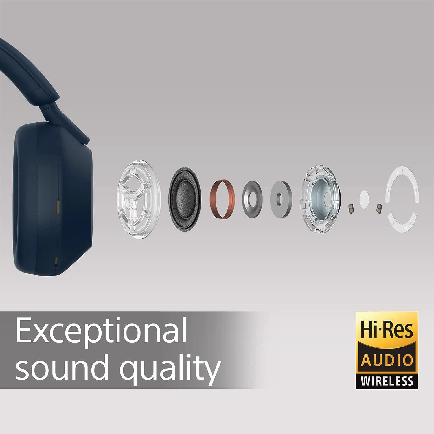 Sony WH-1000XM5 - Noise Cancelling Wireless Headphones - Midnight Blue