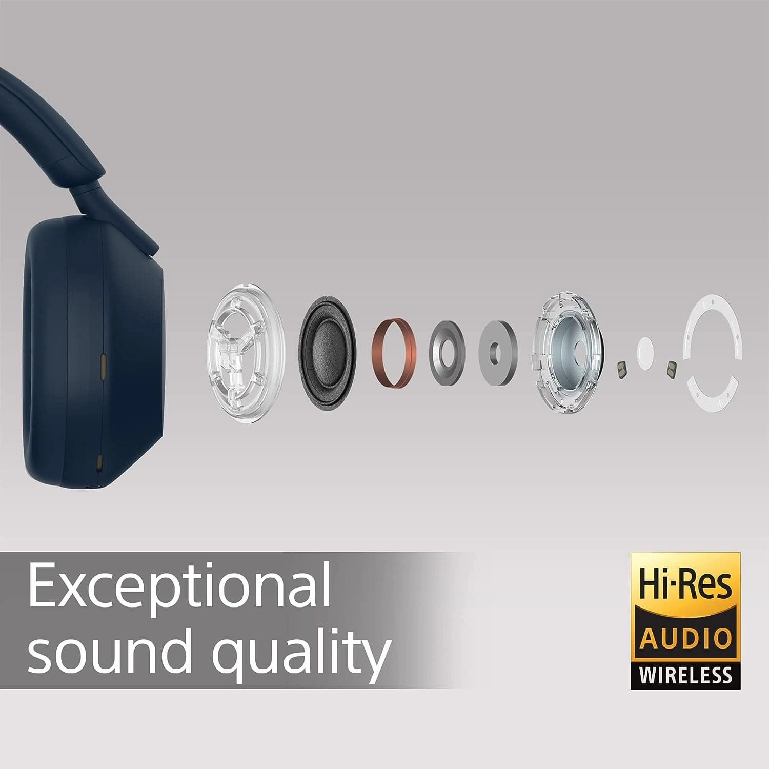 Sony WH-1000XM5 - Noise Cancelling Wireless Headphones - Midnight Blue