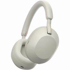 Sony WH-1000XM5 Noise Cancelling Over-Ear Wireless Headphones - Silver earbuds and headphones, true wireless earbuds, noise cancelling earbuds