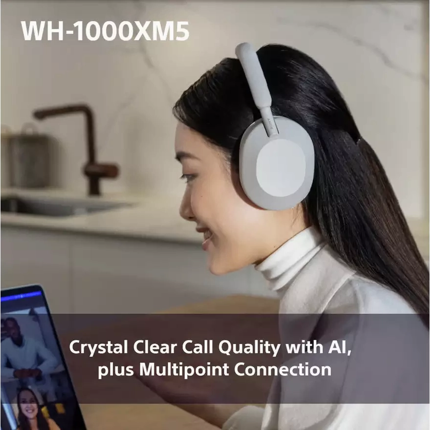 Sony WH-1000XM5 Over-Ear True Wireless Headphones - Silver