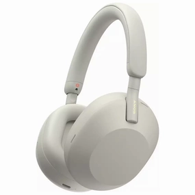 Sony WH-1000XM5 Over-Ear True Wireless Headphones - Silver earbuds and headphones, true wireless earbuds, noise cancelling earbuds