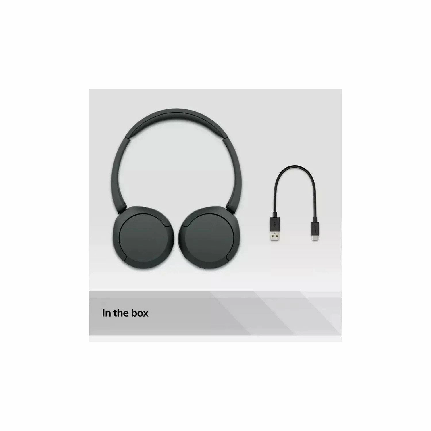 Sony WH-CH520 Wireless Bluetooth Headphones - up to 50 Hours Battery Life with Quick Charge, On-ear style - Black