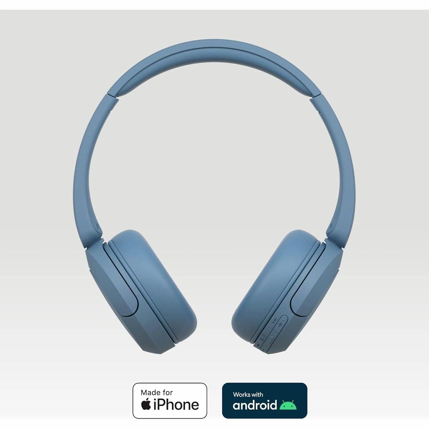 Sony WH-CH520 Wireless Bluetooth On-Ear Headphones - 50 Hours Battery, Quick Charge - Blue