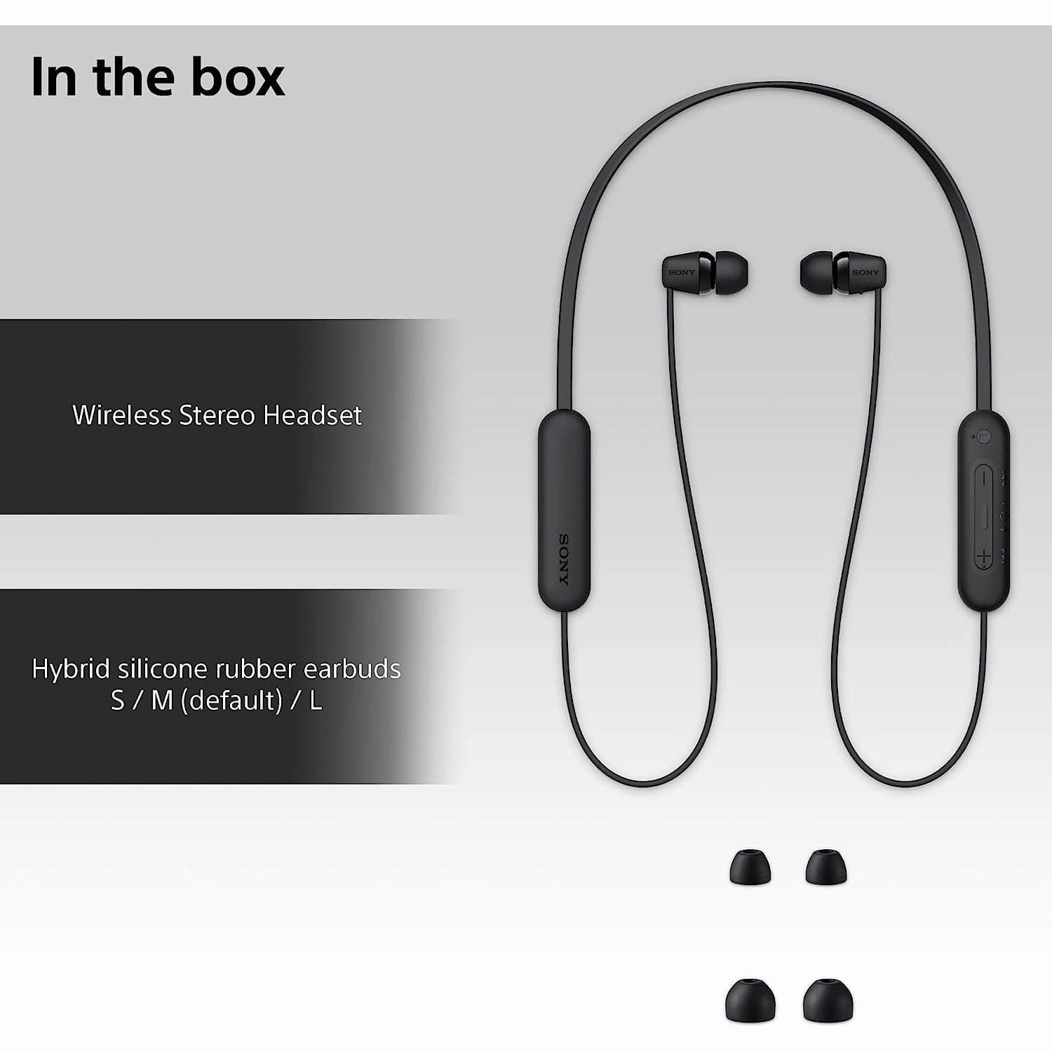 Sony WI-C100 Wireless In-ear Headphones - Up to 25 hours of battery life