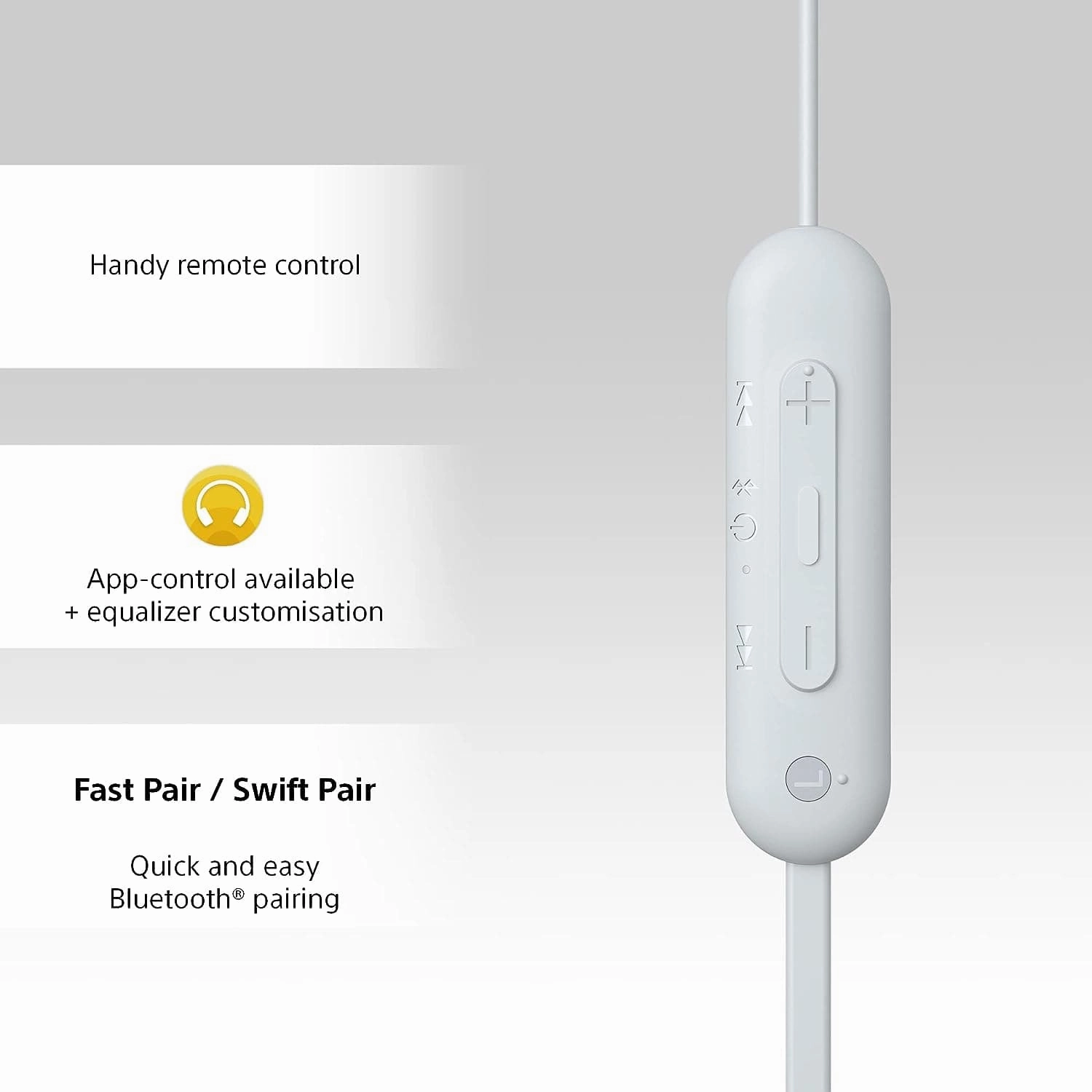 Sony WI-C100 Wireless In-ear Headphones - Up to 25 hours of battery life - Water resistant - White
