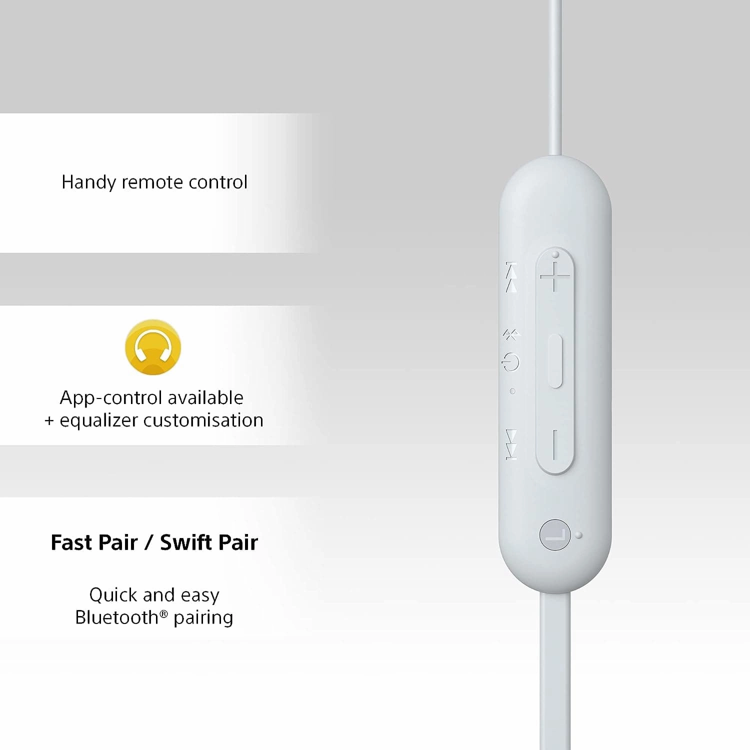 Sony WI-C100 Wireless In-ear Headphones - Up to 25 hours of battery life - Water resistant - White