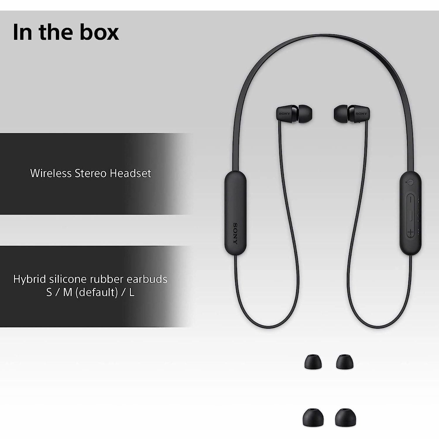 Sony WI-C100 Wireless In-ear Headphones - Up to 25 hours of battery life