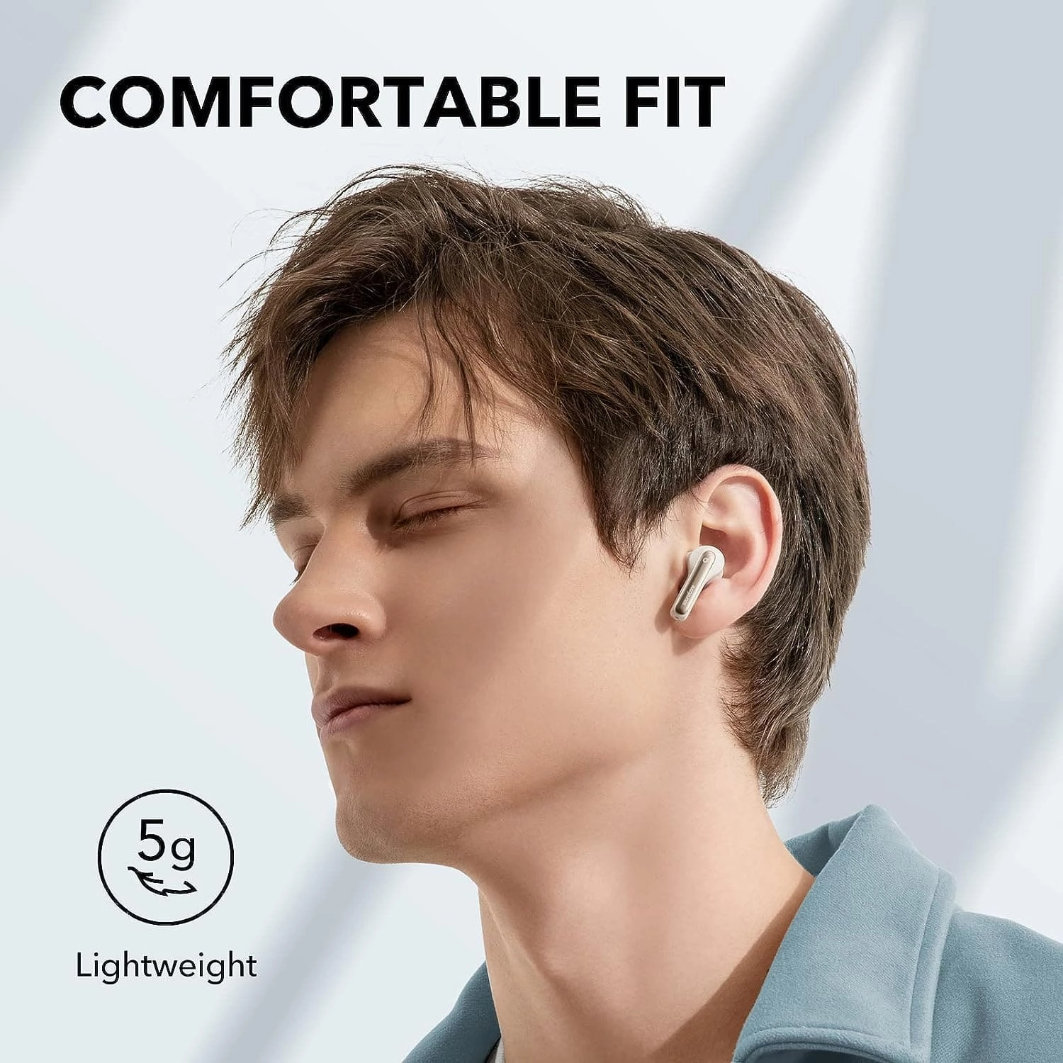 Soundcore by Anker P3i Hybrid Active Noise Cancelling Earbuds, Wireless Earbuds with 4 Mics, AI-Enhanced Calls, 10mm Drivers, Powerful Sound, App for Custom EQ, 36H Playtime - Oat White