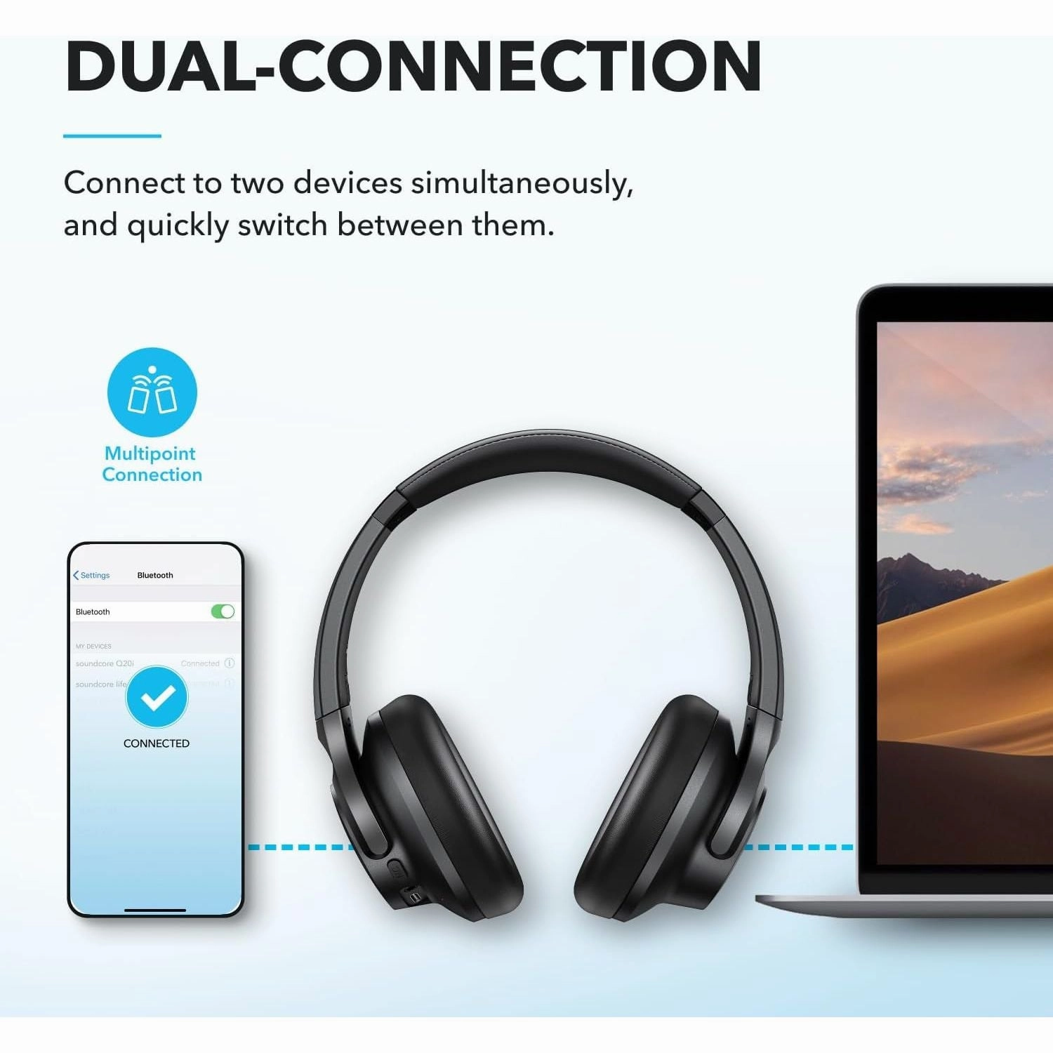 soundcore by Anker Q20i Hybrid Active Noise Cancelling Foldable Headphones
