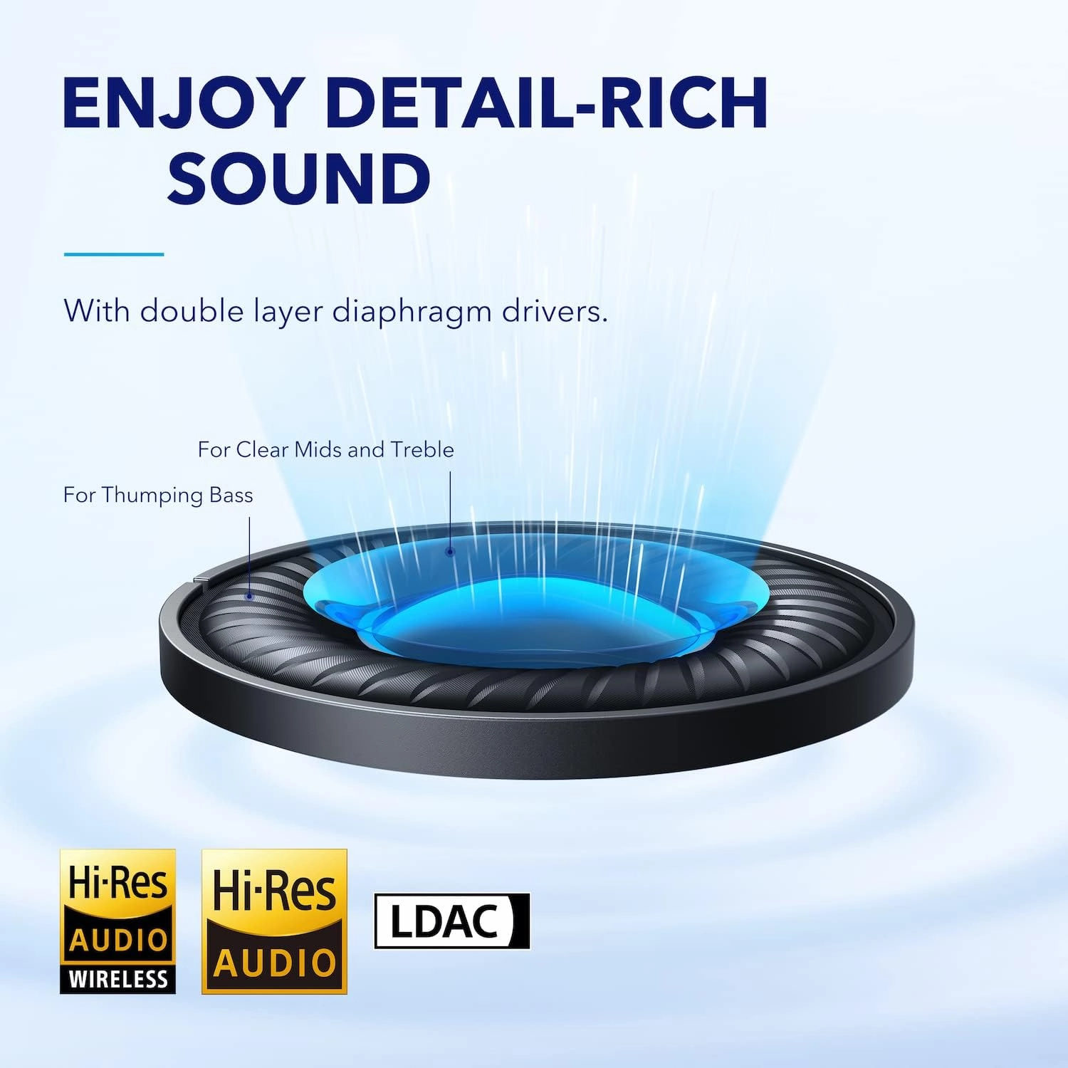 soundcore by Anker Space Q45 Adaptive Noise Cancelling Headphones, Blue