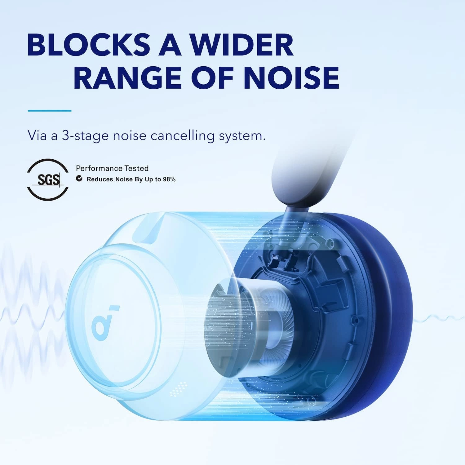 soundcore by Anker Space Q45 Adaptive Noise Cancelling Headphones, Blue