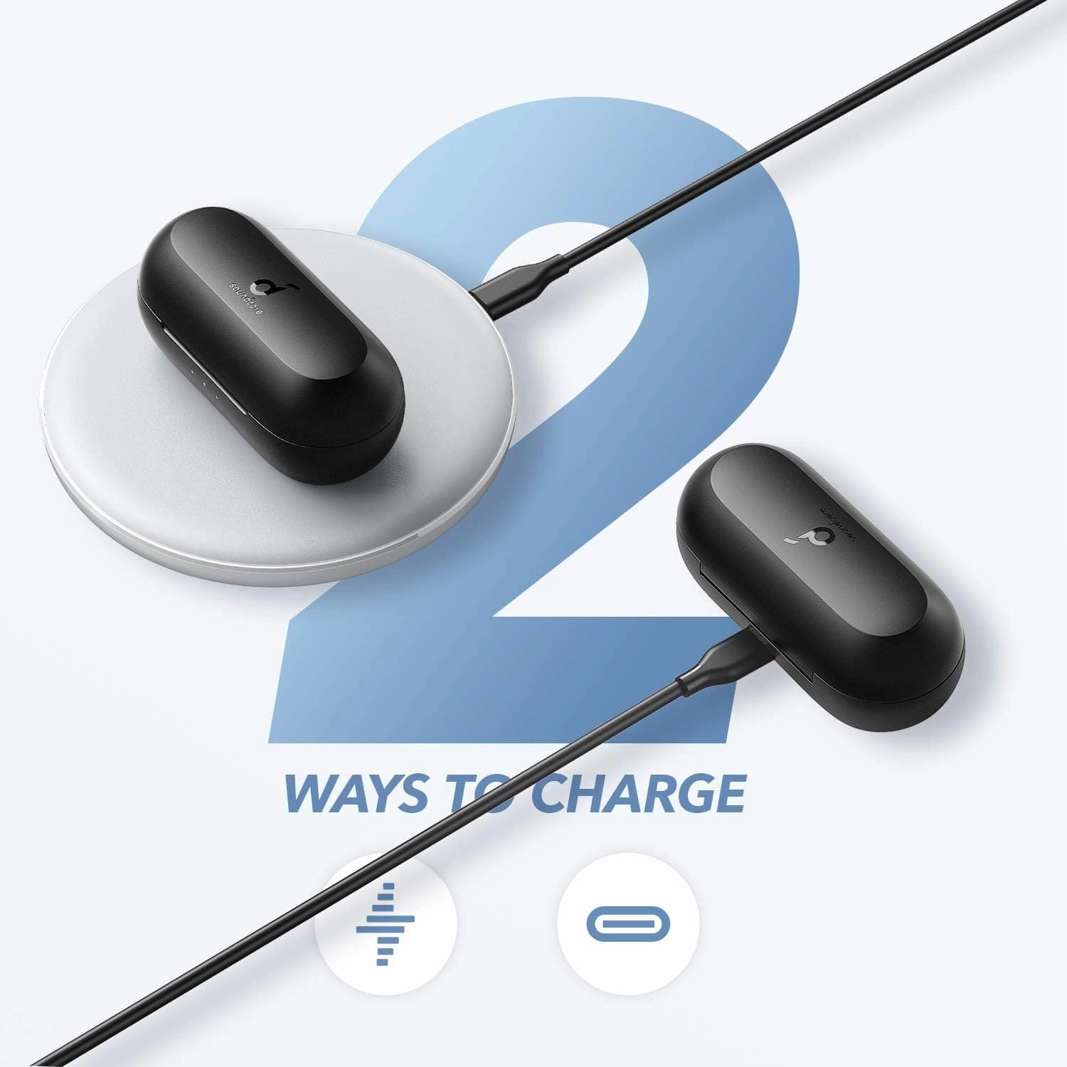 Soundcore Wireless Earbuds, by Anker Life A1 Bluetooth Earbuds, Powerful Customized Sound, 35H Playtime, Wireless Charging, USB-C Fast Charge, IPX7 Waterproof, Button Control, Commute, Sports - Black