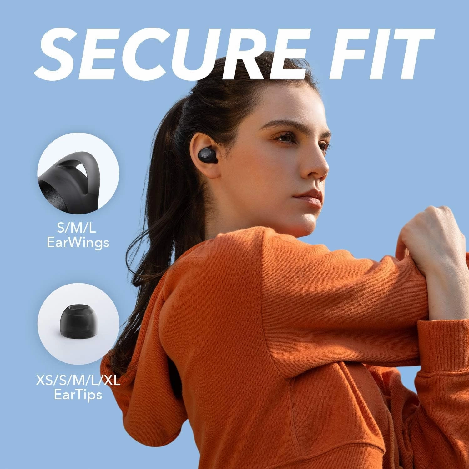 Soundcore Wireless Earbuds, by Anker Life A1 Bluetooth Earbuds, Powerful Customized Sound, 35H Playtime, Wireless Charging, USB-C Fast Charge, IPX7 Waterproof, Button Control, Commute, Sports - Black