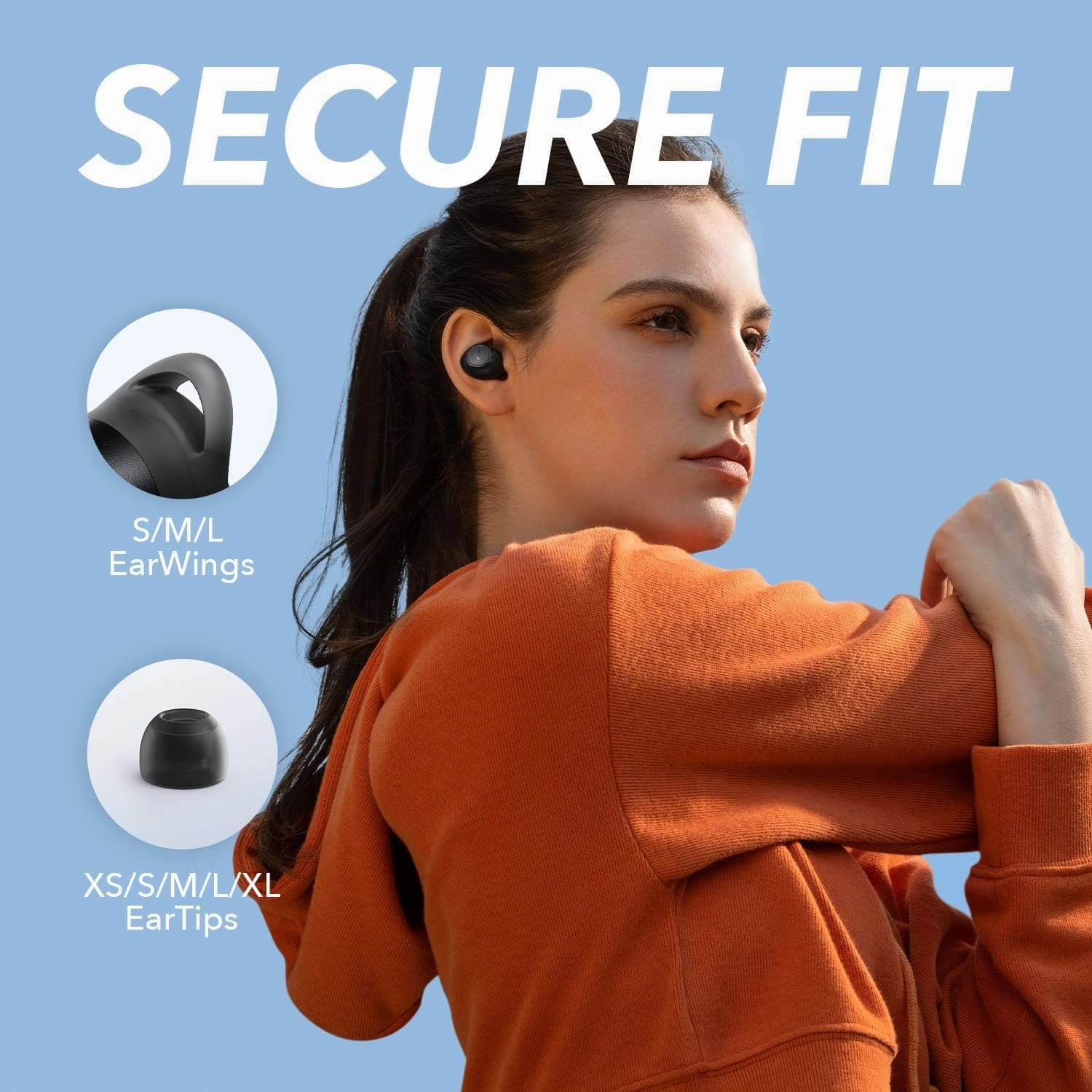 Soundcore Wireless Earbuds, by Anker Life A1 Bluetooth Earbuds, Powerful Customized Sound, 35H Playtime, Wireless Charging, USB-C Fast Charge, IPX7 Waterproof, Button Control, Commute, Sports - Black