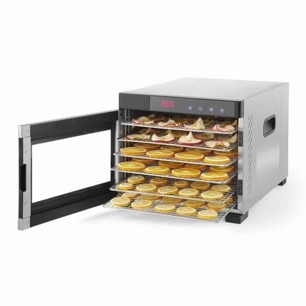 SousVideTools Hendi 6-Tray Stainless Steel Food Dehydrator with Touch Panel, Timer & Thermostat Control for Fruit, Meat, and Vegetables