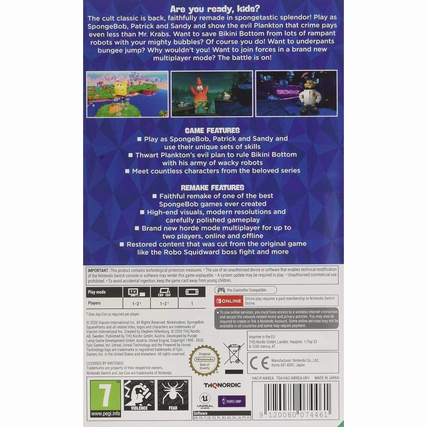 SpongeBob Squarepants: Battle For Bikini Bottom - Rehydrated - Nintendo Switch
