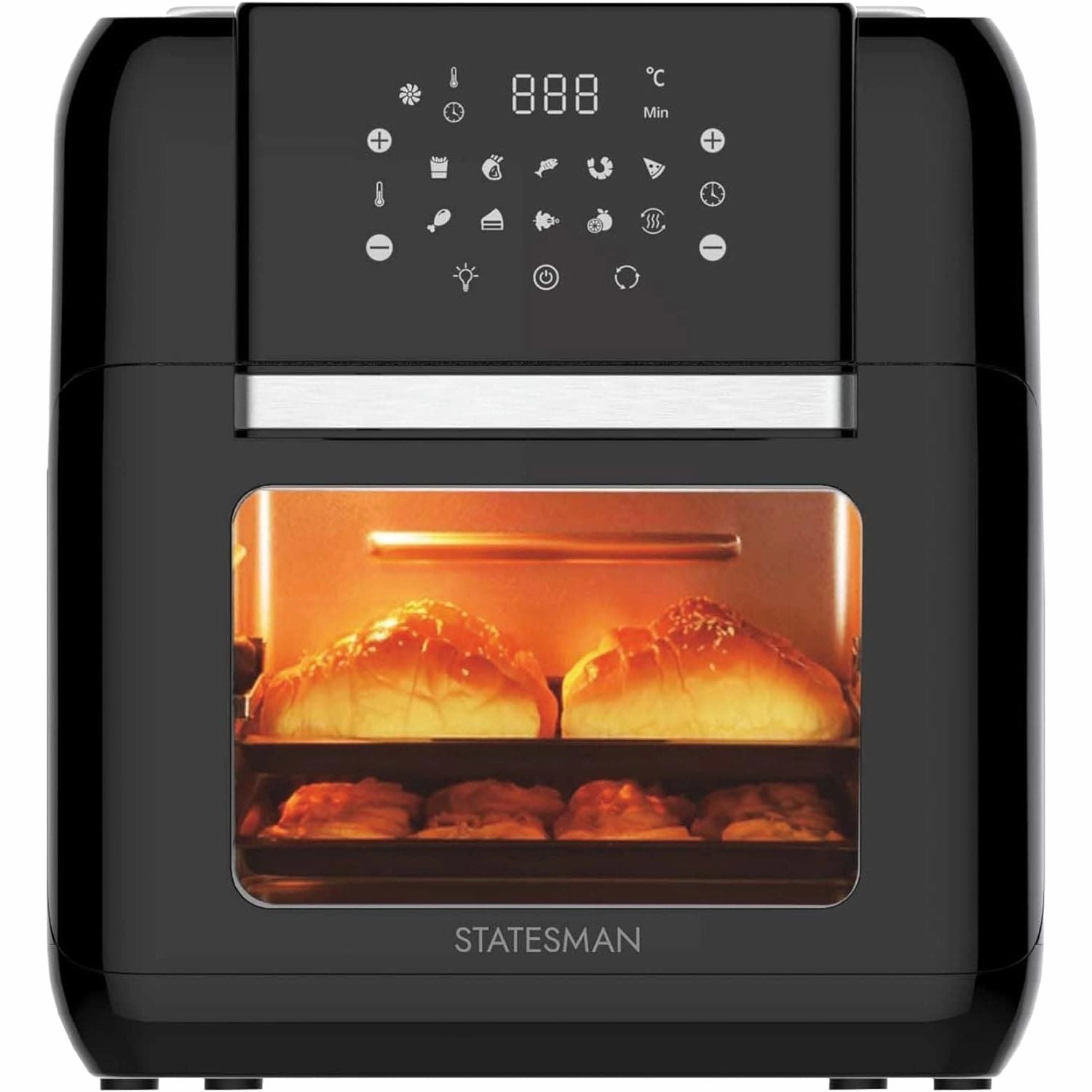 Statesman SKAO11015BK Digital Air Fryer Oven with Rotisserie 11 Litre, 1500W, 60 Minute Timer, 360 Hot Air Circulation, 10 Cooking Programs, Basket & Skewer Set Included xbox console, buy xbox series x, xbox accessories online