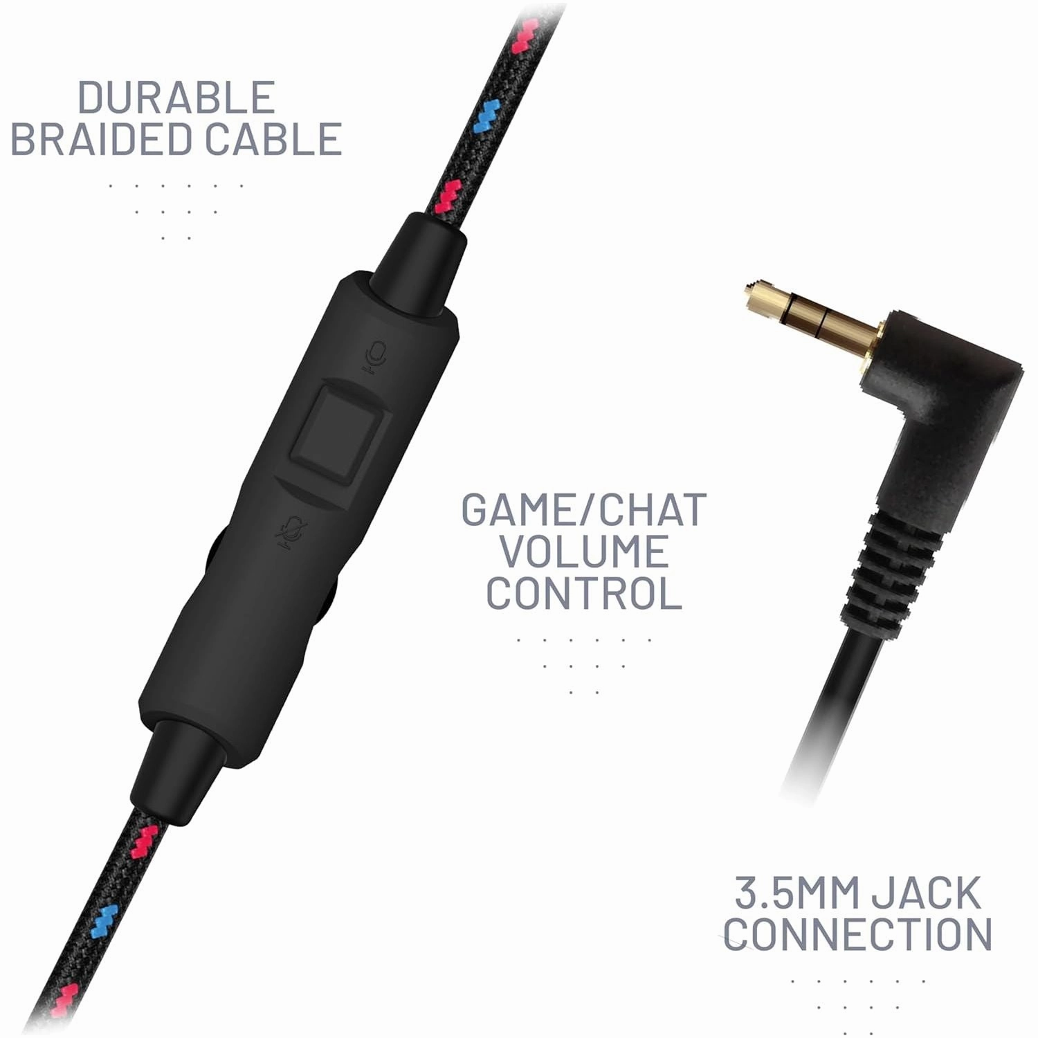 STEALTH C6-100 Over-Ear Gaming Headset - Neon Red & Blue, Compatible with PS4/PS5, Xbox, Switch, PC, Flexible Mic, 3.5mm Jack, 1.5m Cable