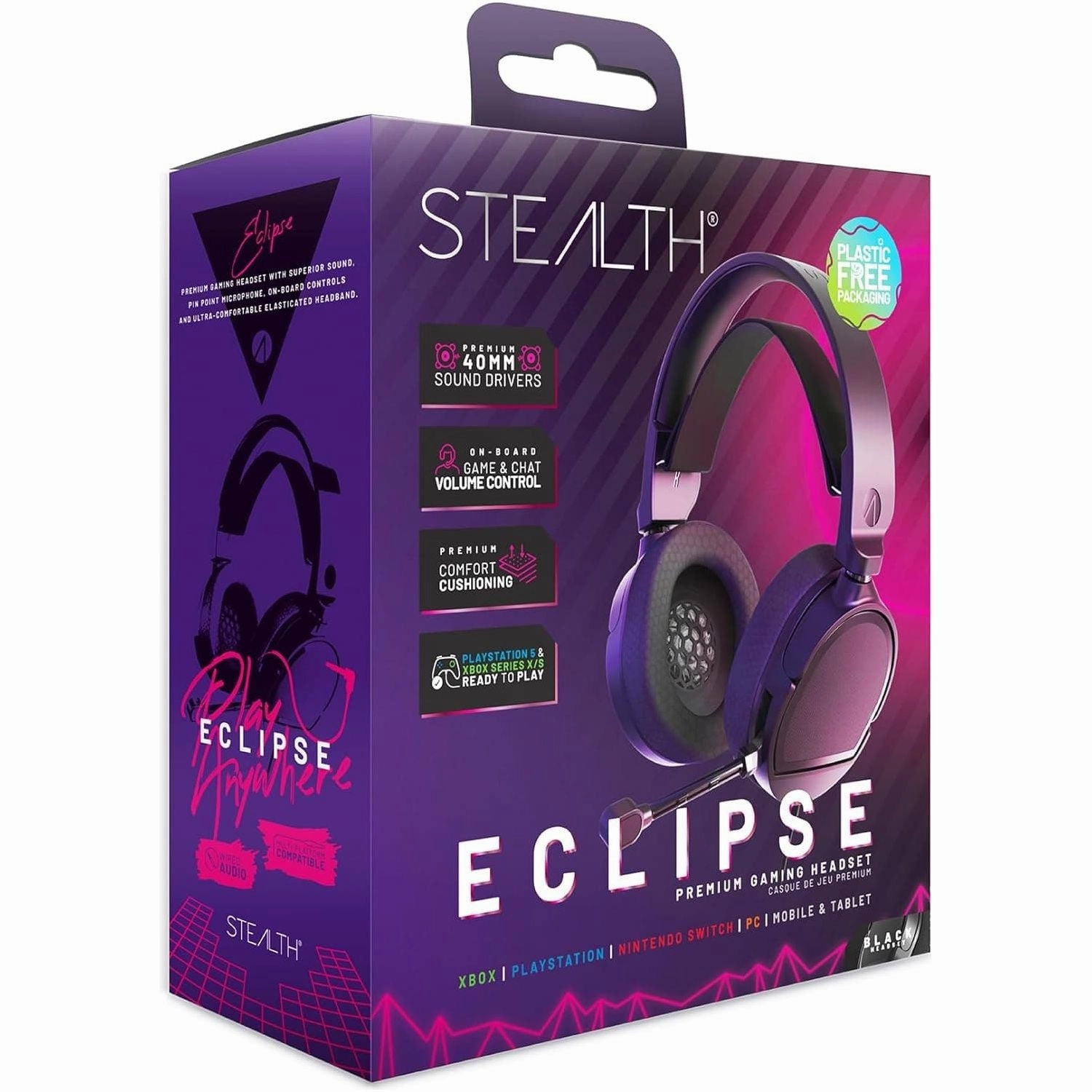 STEALTH ECLIPSE Over Ear Gaming Headset in Black Compatible with PS4, PS5, XBOX, Switch and PC - with Flexible Mic, 3.5mm Jack, 1.5m Cable, Lightweight, Comfortable and Durable home and kitchen gadgets, smart home electronics, kitchen tech gadgets