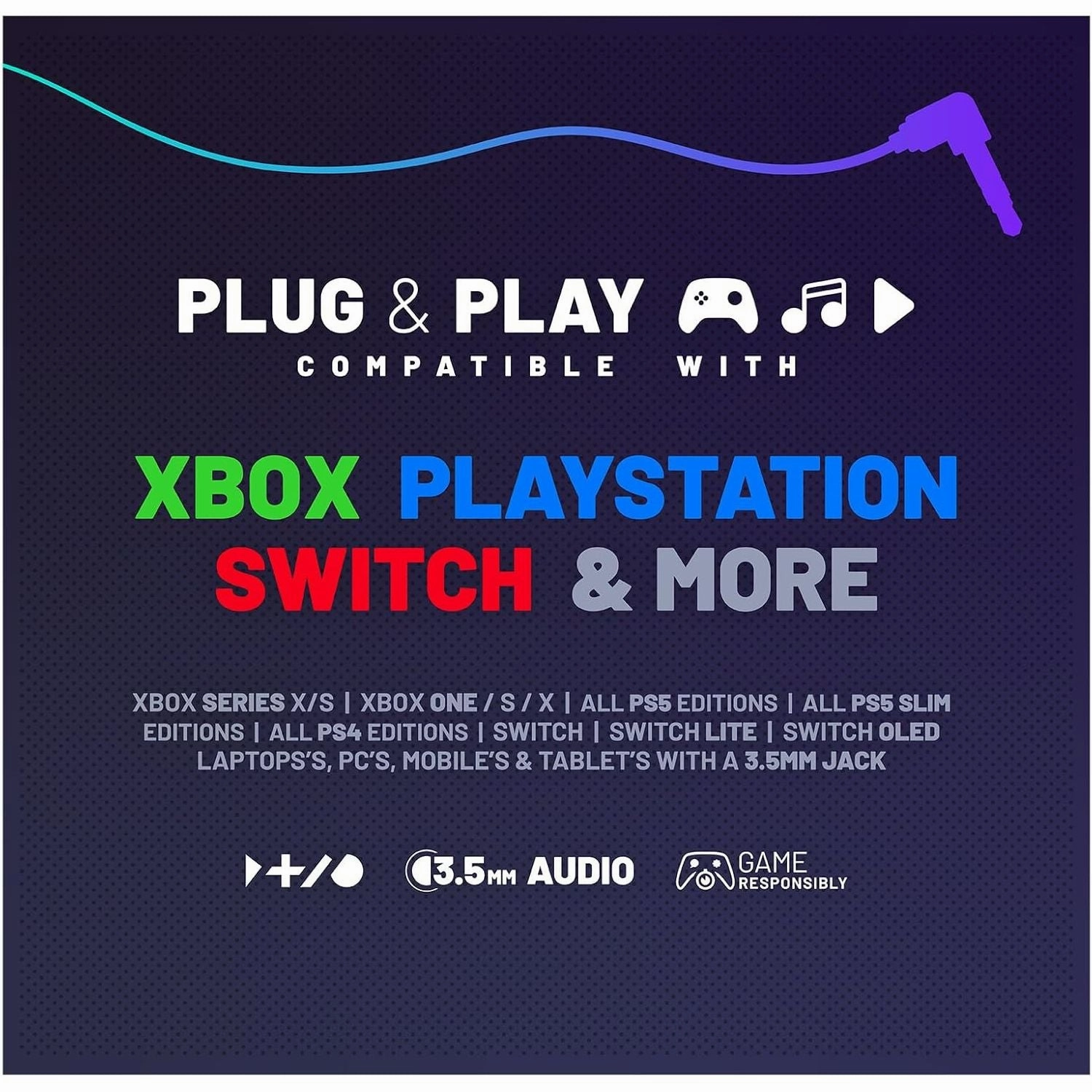 Stealth Panther LED Premium Gaming Headset, Compatible with Xbox, PS4/PS5, Switch, PC