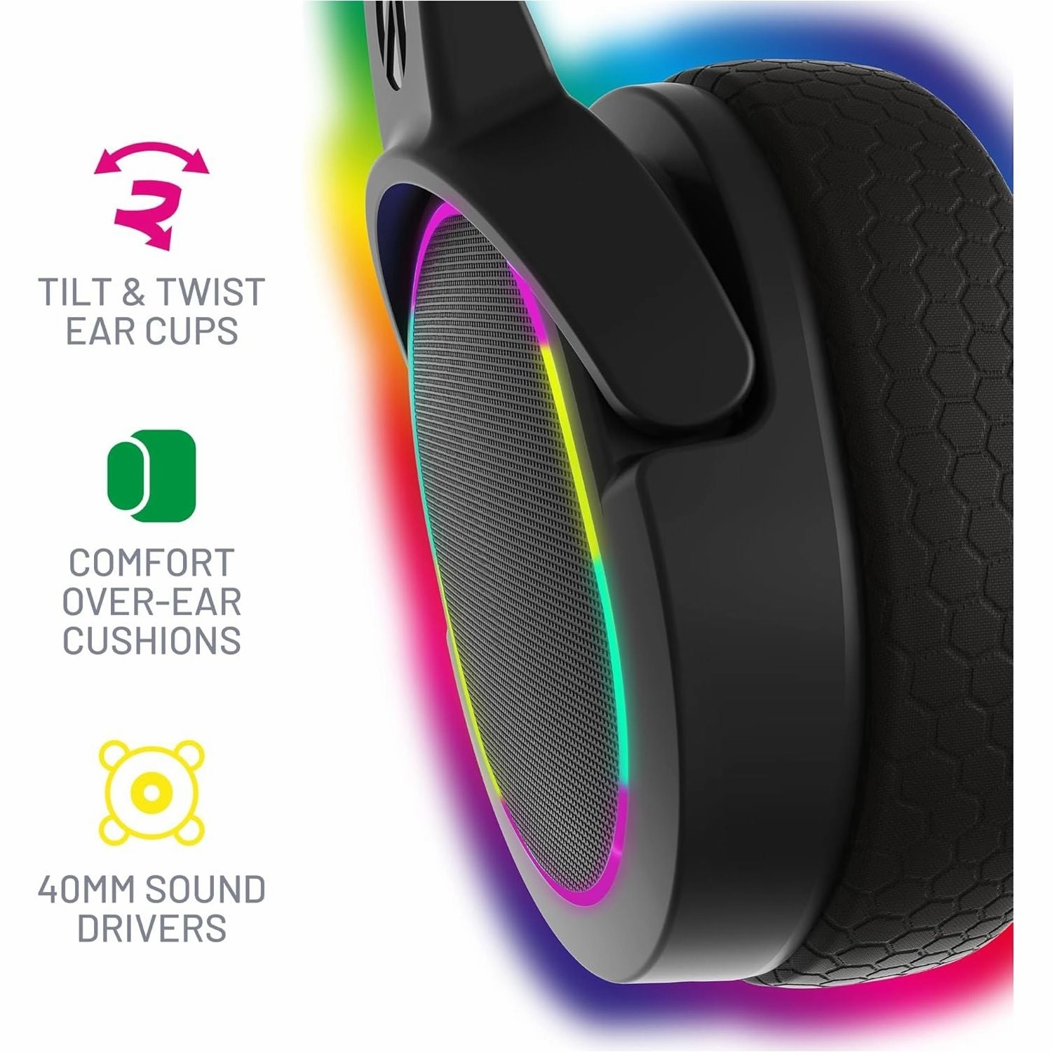 Stealth Panther LED Premium Gaming Headset, Compatible with Xbox, PS4/PS5, Switch, PC