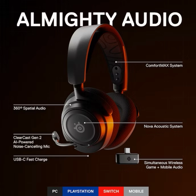 SteelSeries [61553] Arctis Nova 7 Wireless Gaming Headset