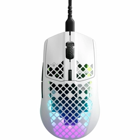 SteelSeries Aerox 3 RGB Gaming Mouse - Ultra-lightweight, Water-Resistant, 8,500 DPI - Snow computing devices, pc accessories, cheap computer online