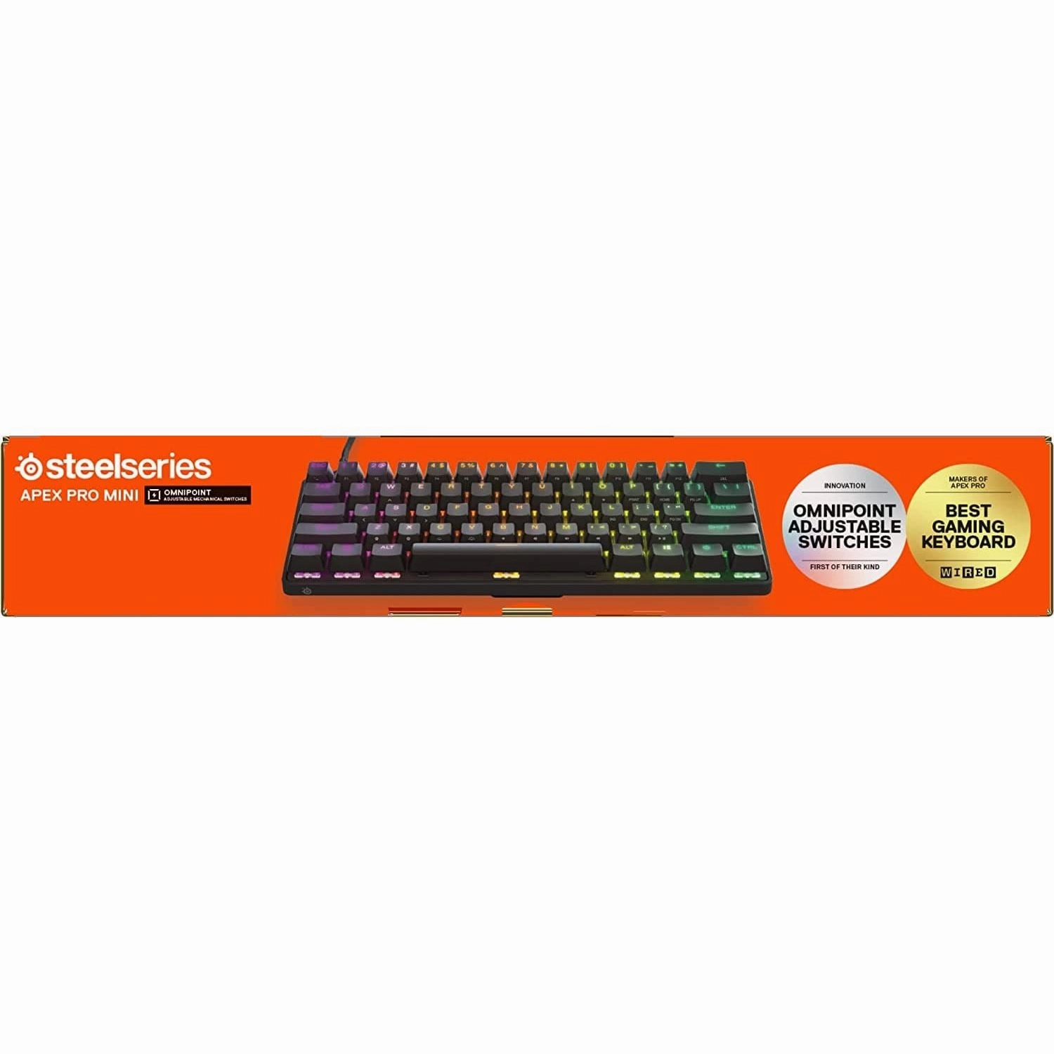 SteelSeries Apex Pro Mini - Mechanical Gaming Keyboard C Worlds Fastest Keyboard C Adjustable Actuation C Compact 60% Form Factor C English (QWERTY) Layout