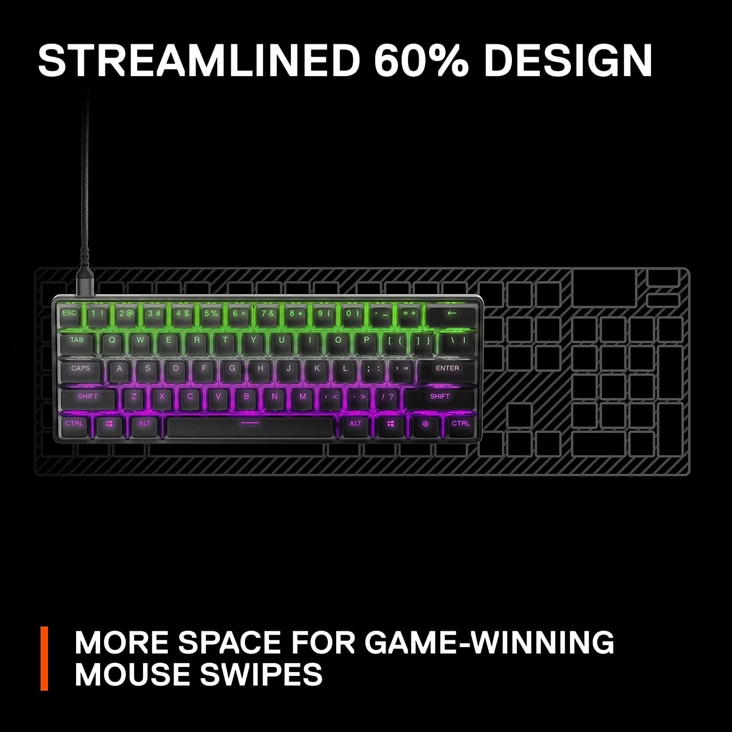 SteelSeries Apex Pro Mini - Mechanical Gaming Keyboard C Worlds Fastest Keyboard C Adjustable Actuation C Compact 60% Form Factor C English (QWERTY) Layout
