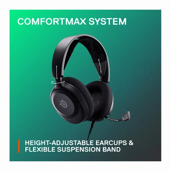 SteelSeries Arctis Nova 1 - Gaming Headset for PC, PS5, PS4, Switch, Xbox - Hi-Fi Drivers - 360 Spatial Audio - AirWeave Memory Foam Ear Cushions - Ultra Lightweight - Black