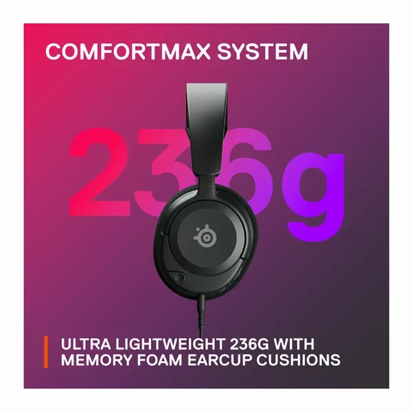 SteelSeries Arctis Nova 1 - Gaming Headset for PC, PS5, PS4, Switch, Xbox - Hi-Fi Drivers - 360 Spatial Audio - AirWeave Memory Foam Ear Cushions - Ultra Lightweight - Black