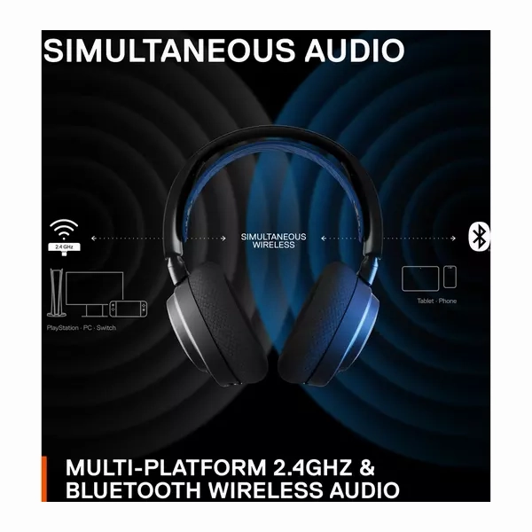 SteelSeries Arctis Nova 7P PS, PC, Switch Gaming Headset [Black & Blue]