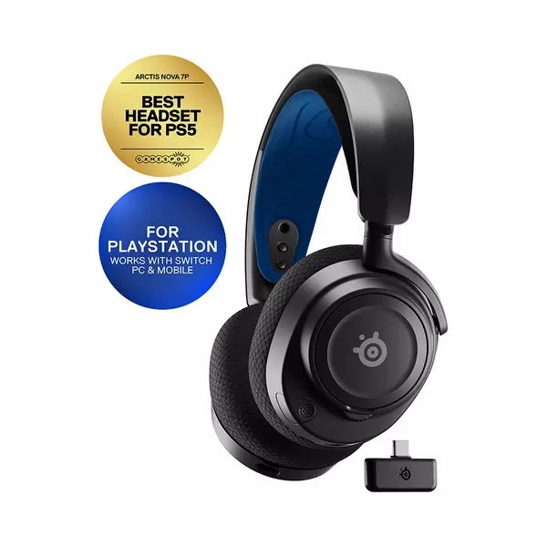 SteelSeries Arctis Nova 7P PS, PC, Switch Gaming Headset [Black & Blue]