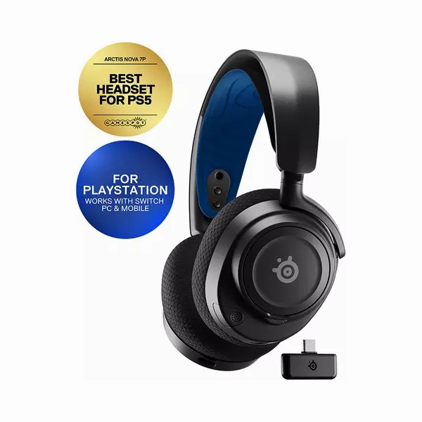 SteelSeries Arctis Nova 7P PS, PC, Switch Gaming Headset [Black & Blue]