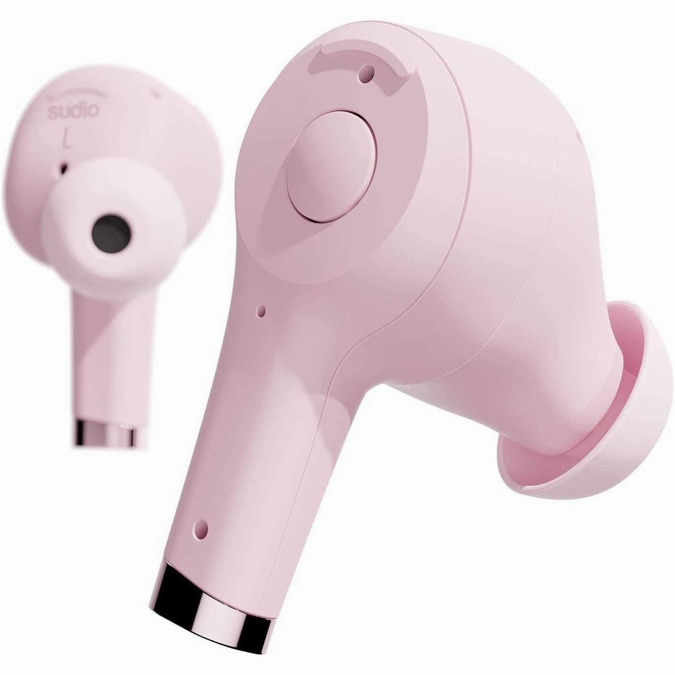 Sudio Ett True Wireless Bluetooth Earbuds - Active Noise Cancelling, Transparency Mode, IPX5 Water Protection, 30h Battery Time, supports Wireless Charging, compatible with Android and iOS (Pink)