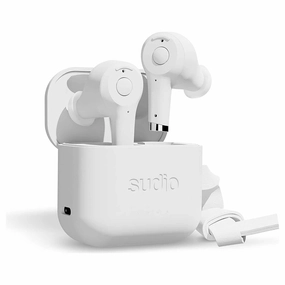 Sudio Ett True Wireless Bluetooth Earbuds - Active Noise Cancelling, Transparency Mode, IPX5 Water Protection, 30h Battery Time, supports Wireless Charging, compatible with Android and iOS (White) bluetooth headphones, cheap wireless headphones, headphones
